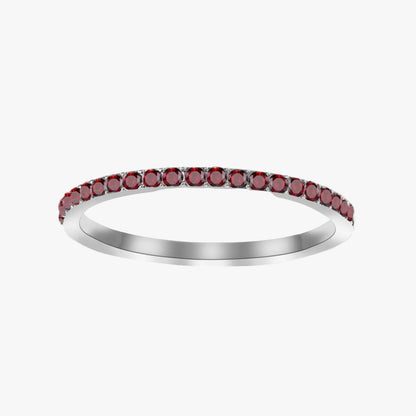 Sølv Ruby Pavé Ring