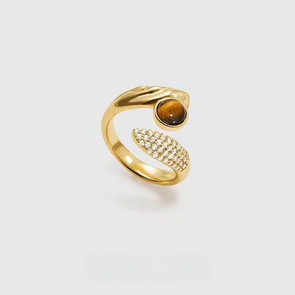 Åben ring Slange Zircon Pegefingerring