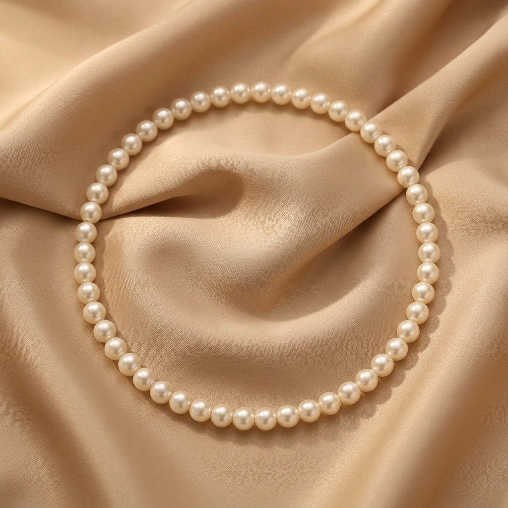 Classic white pearl necklace