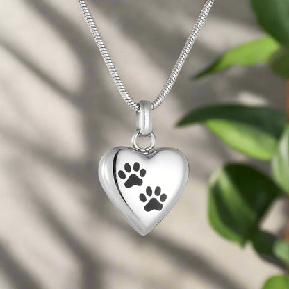 Pet Urn Necklace – Heart-shaped Pendant with Laser Engraving.