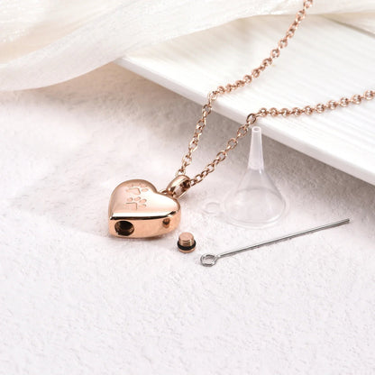 Pet Urn Necklace – Heart-shaped Pendant with Laser Engraving.