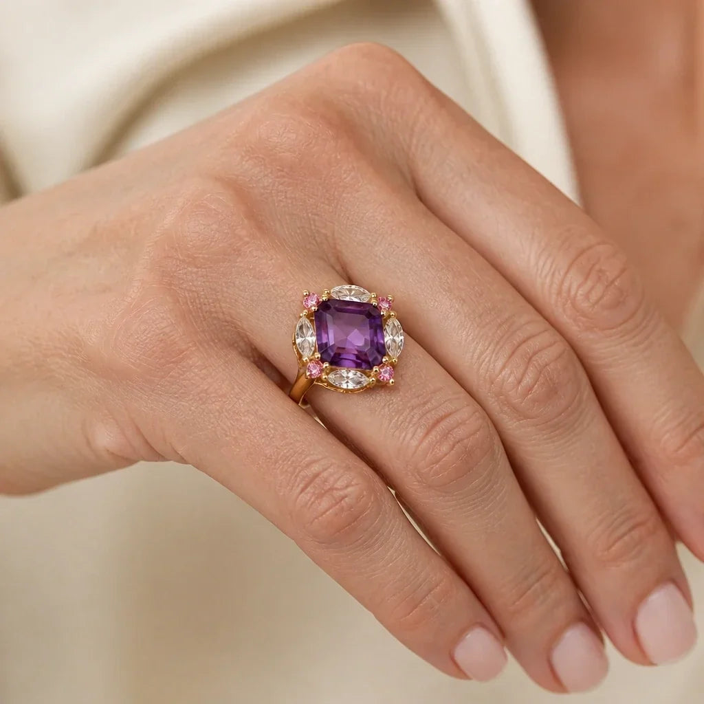 Prinsesse Halo Statement-ring