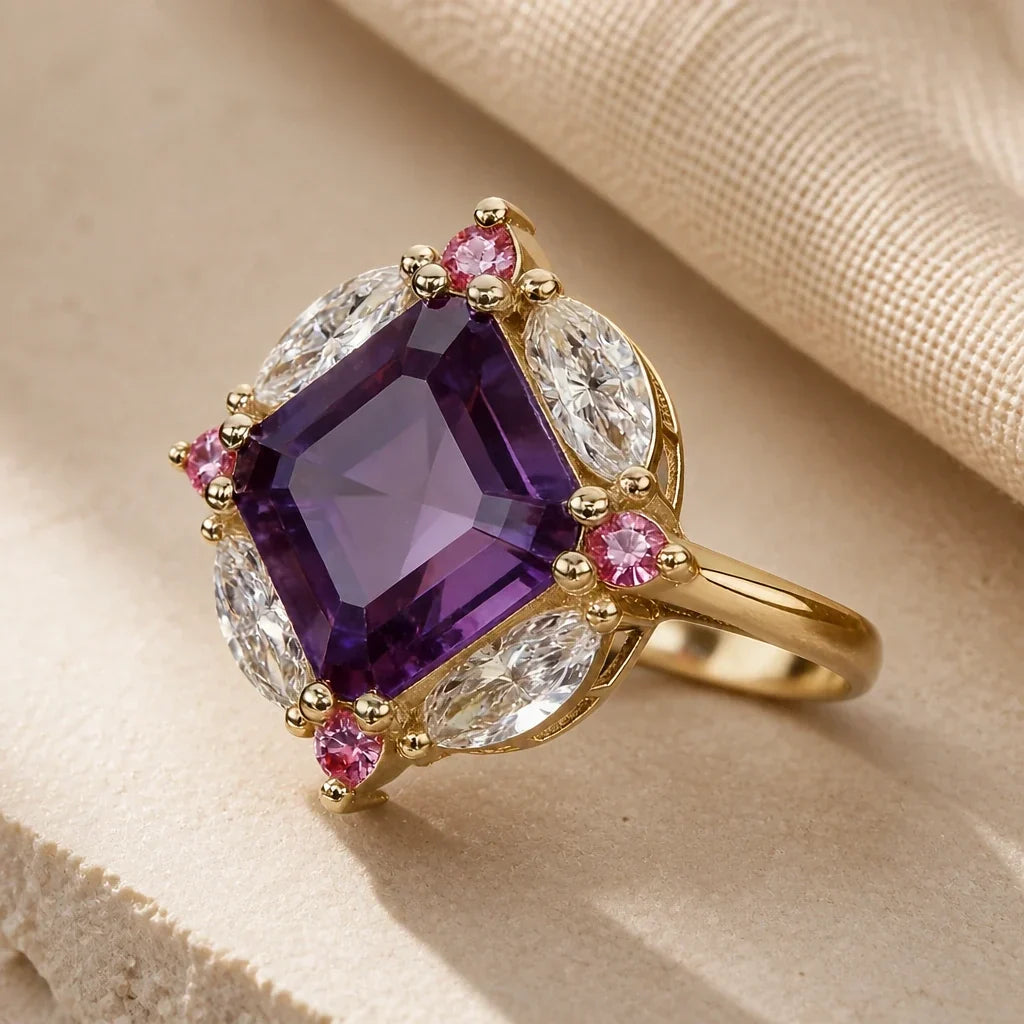 Prinsesse Halo Statement-ring