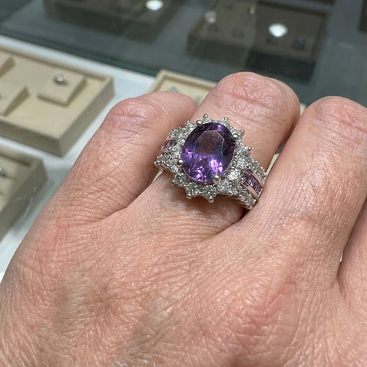 Amethyst Twilight Wreath Ring | White Gold