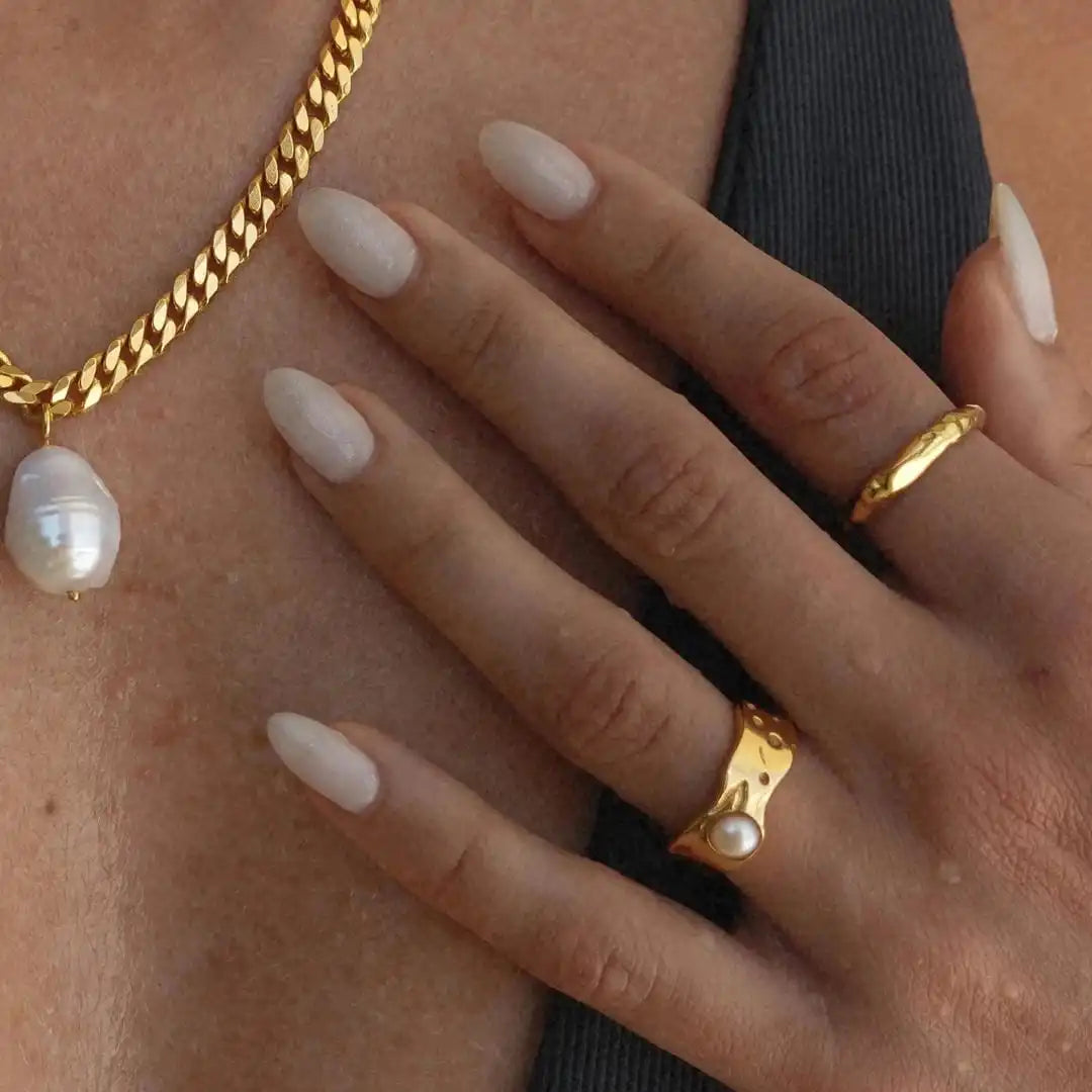 Vintage guld perle ring