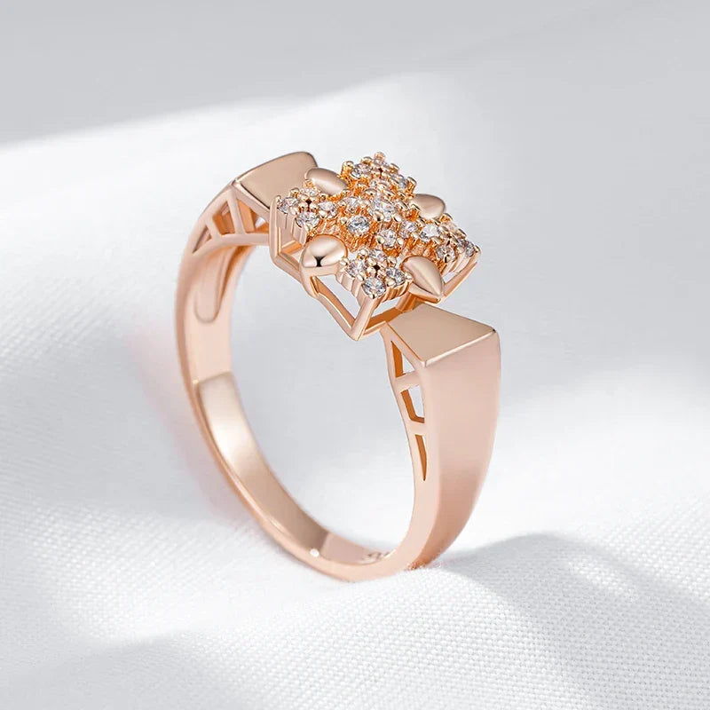 Exquisite rose-gilt crystal blossom