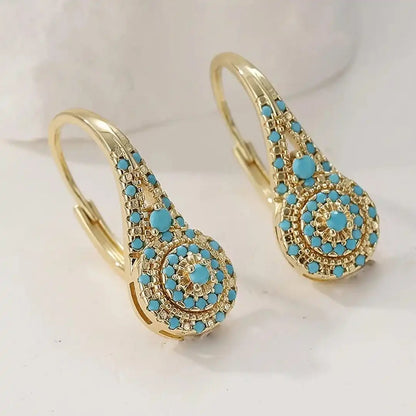 Elegante turkis Mandala-øreringe