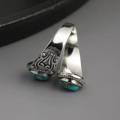 Vintage silver turquoise cross ring