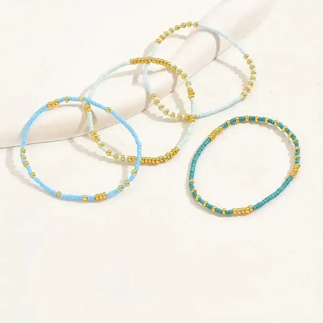 Smart Bohemian bracelet set with turquoise beads