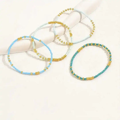 Smart Bohemian bracelet set with turquoise beads