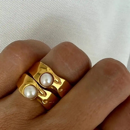 Vintage guld perle ring