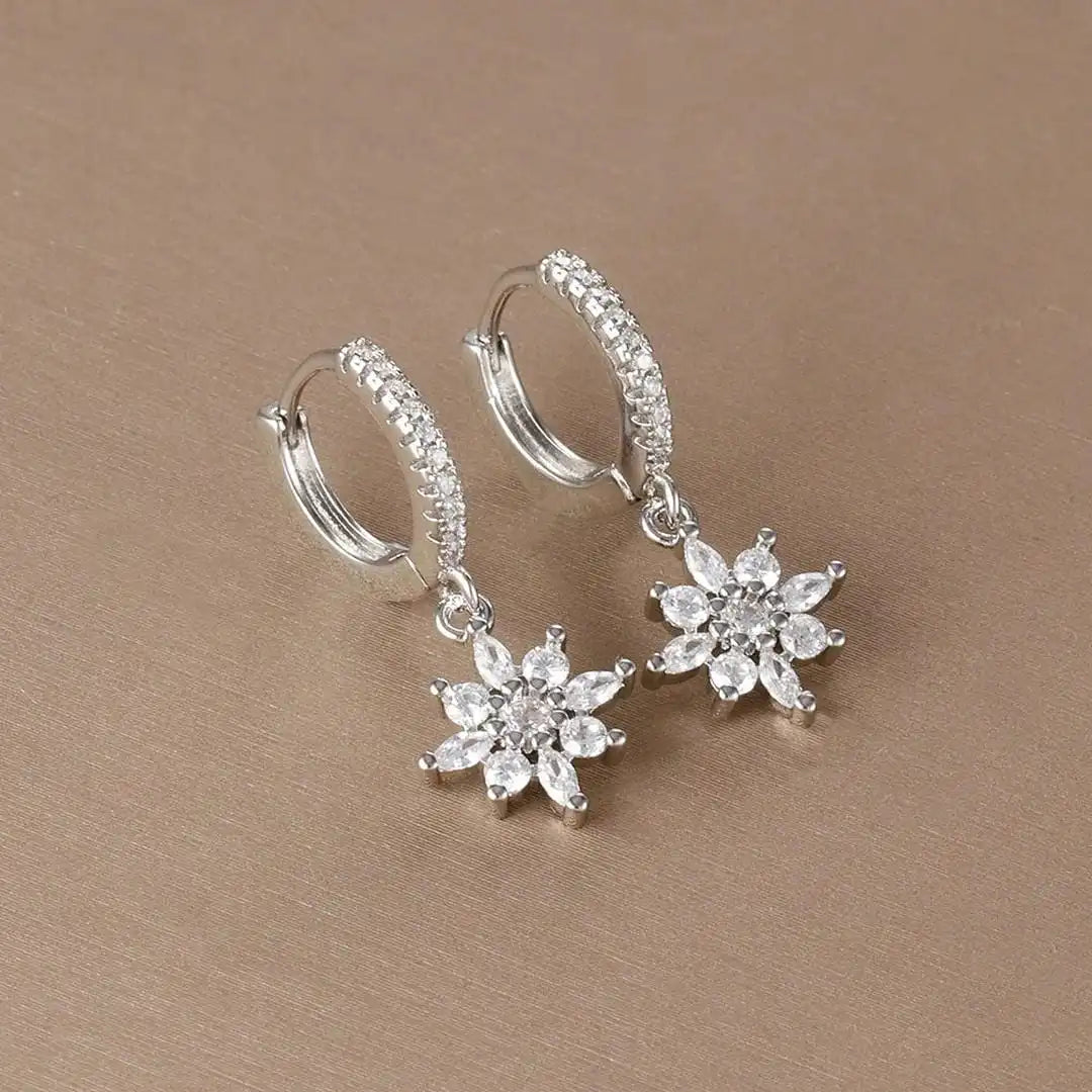 Classic Snowflake Drop Earrings