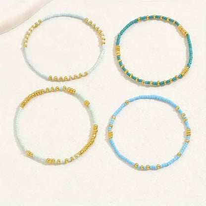 Smart Bohemian bracelet set with turquoise beads