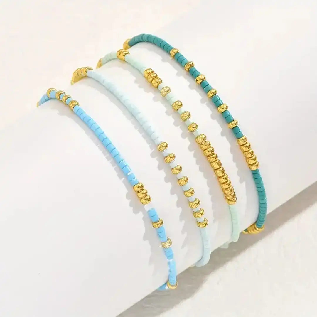 Smart Bohemian bracelet set with turquoise beads