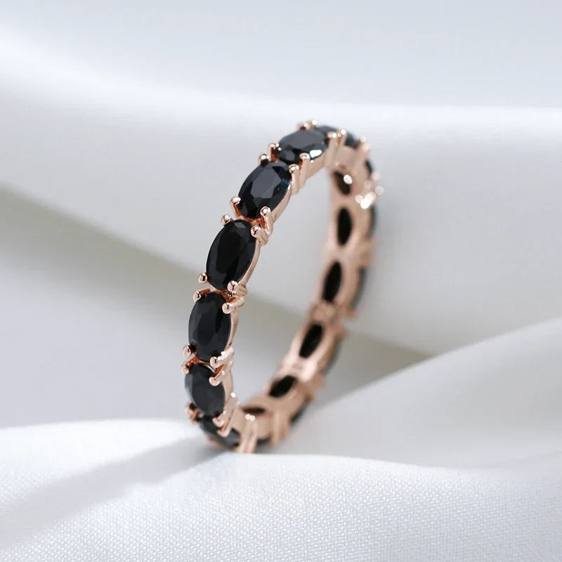 Minimalistisk Onyx Guldring