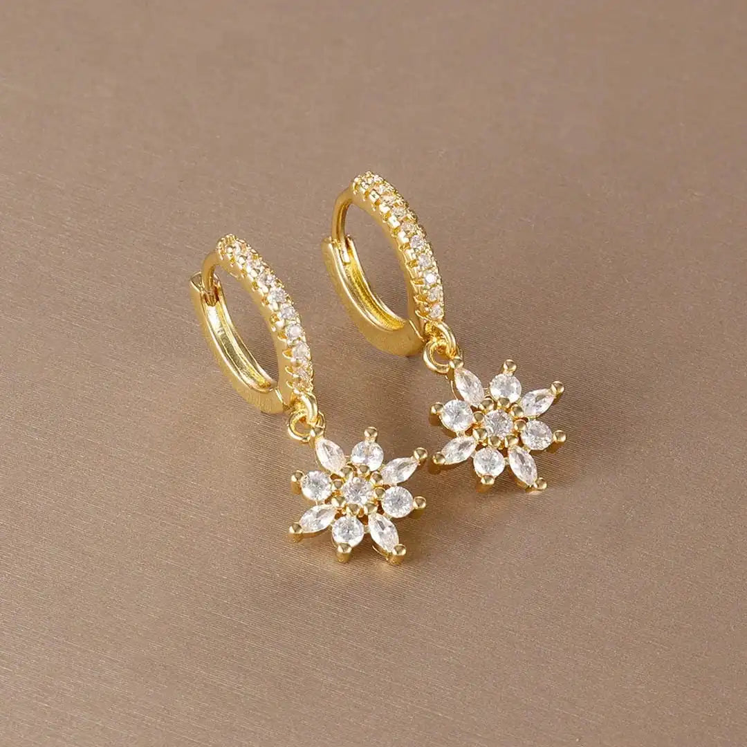 Classic Snowflake Drop Earrings