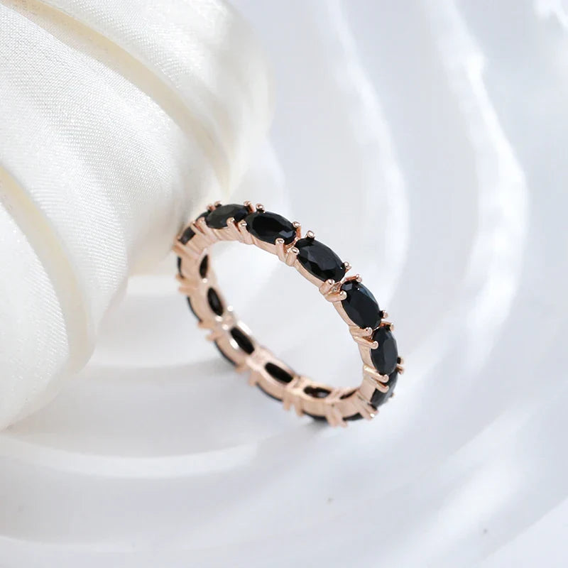 Minimalistisk Onyx Guldring