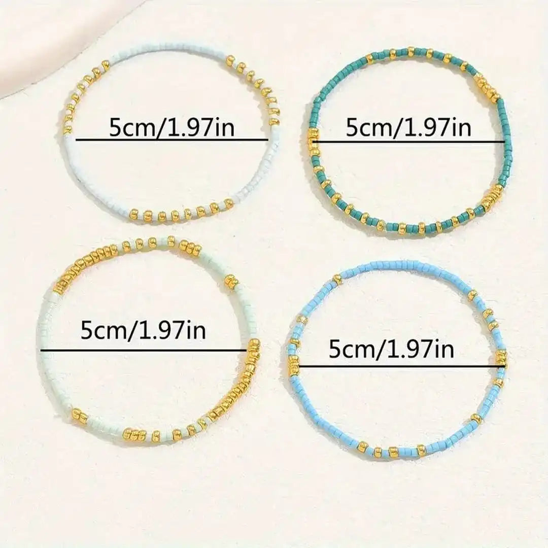 Smart Bohemian bracelet set with turquoise beads