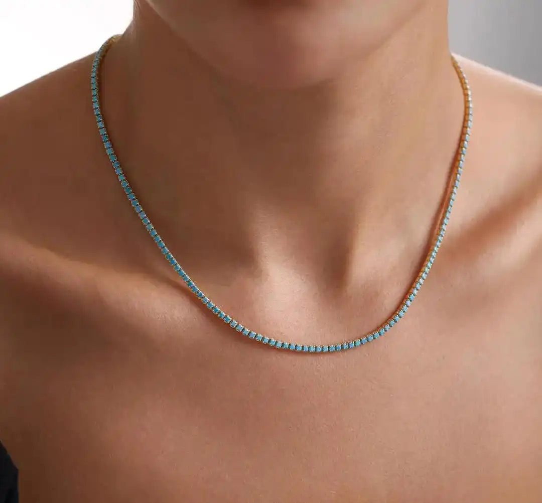Vintage Gold Chain with Turquoise Stone