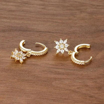 Classic Snowflake Drop Earrings