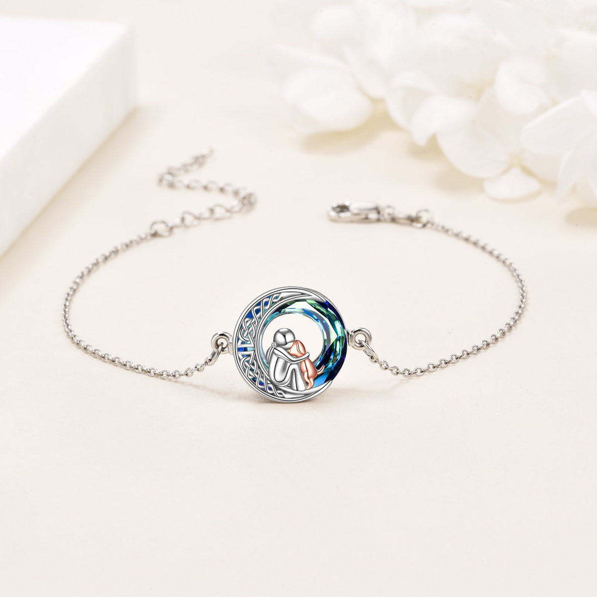 Adjustable Sterling Silver Dog Bracelet