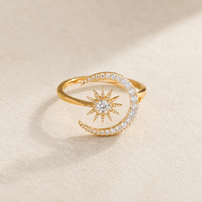 Majestic Moon Ring with Zirconia