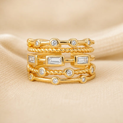 Couture Stableringe i Guldtone