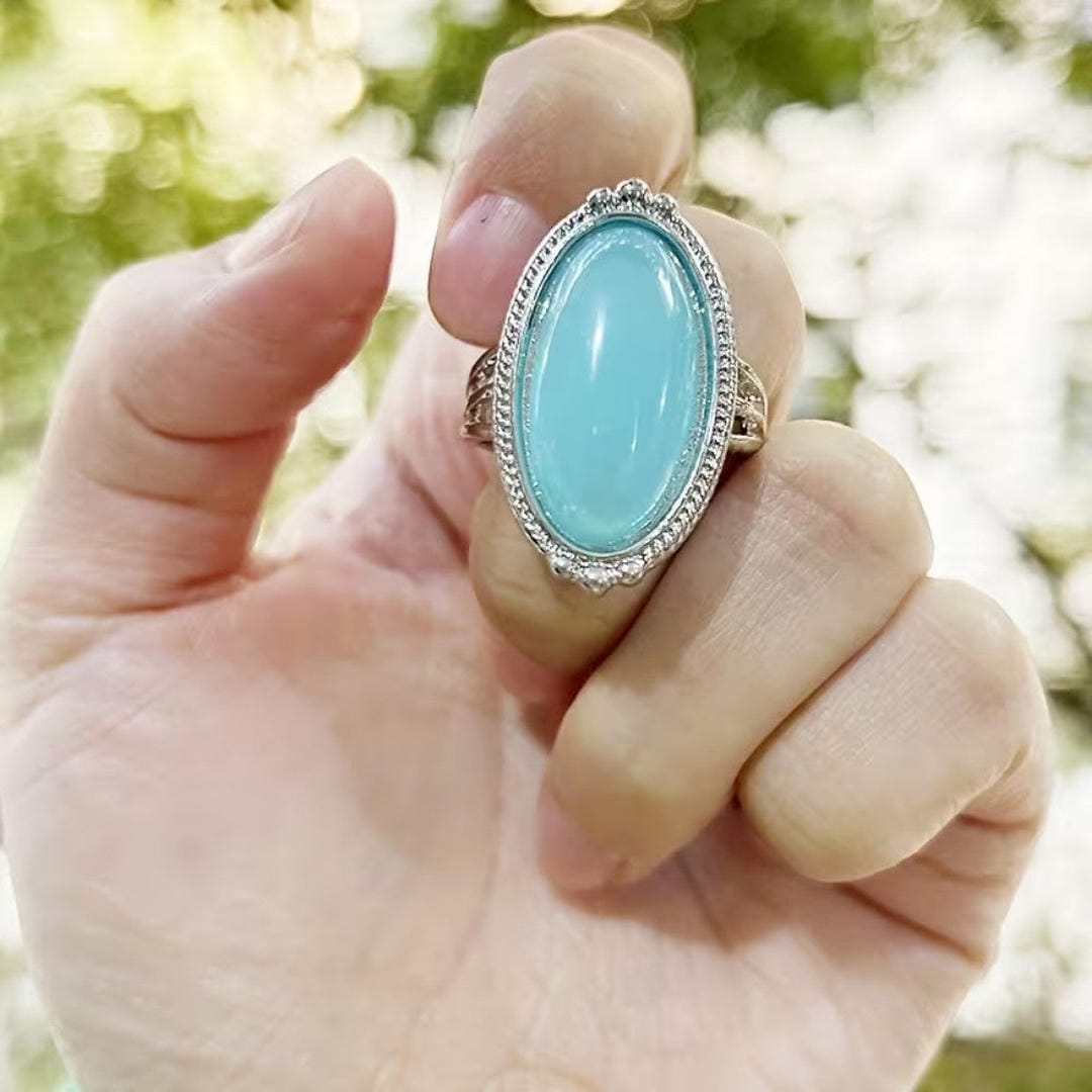 Vintage turquoise sterling silver statement ring
