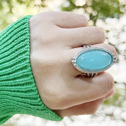 Vintage turquoise sterling silver statement ring