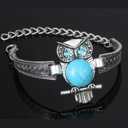 Vintage Ugle Turkis Charm Armbånd