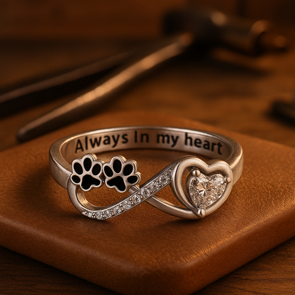 Plating with cubic zirconia and heart and infinity design