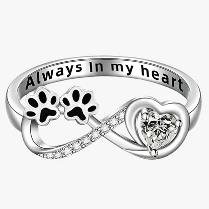 Plating with cubic zirconia and heart and infinity design