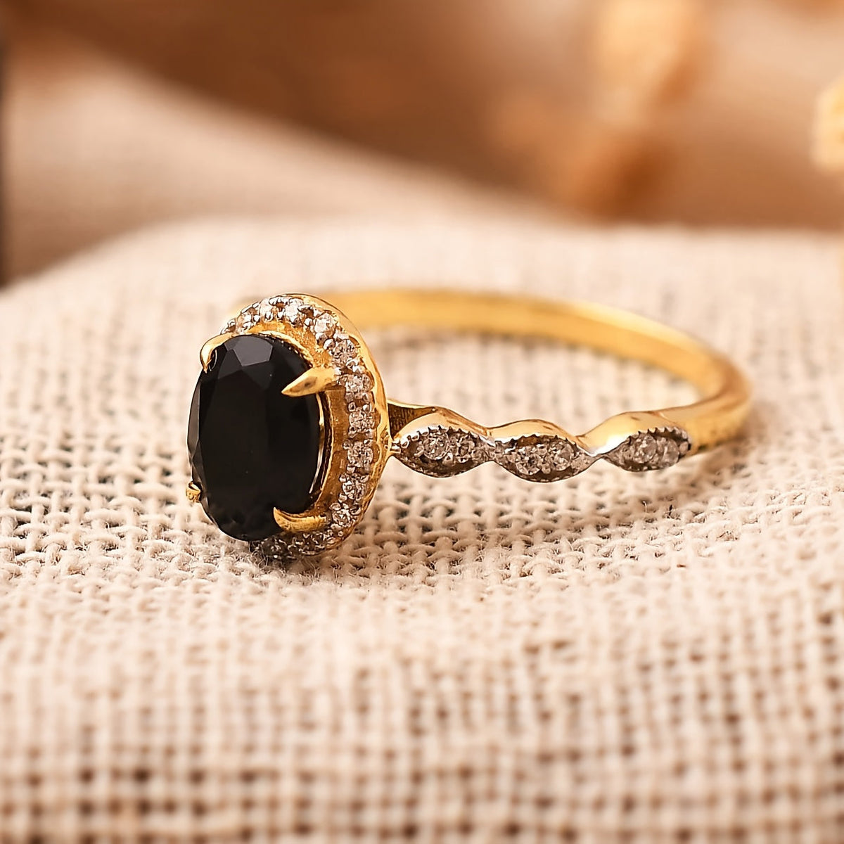 Luksuriøs Onyx Guldring
