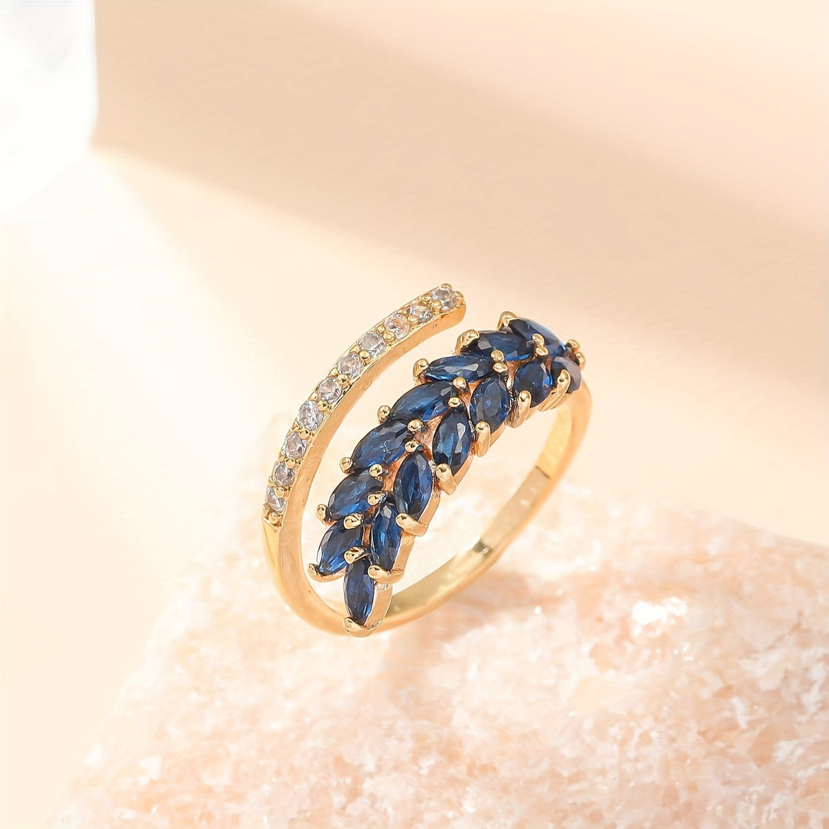 Wheat flower statement ring