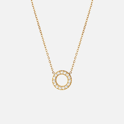 Circle Zirkon Halskæde 18K Guldbelagt 12mm