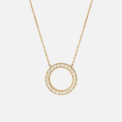 Circle Zirkon Halskæde 18K Guldbelagt 20mm