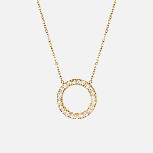 Circle Zirkon Halskæde 18K Guldbelagt 20mm