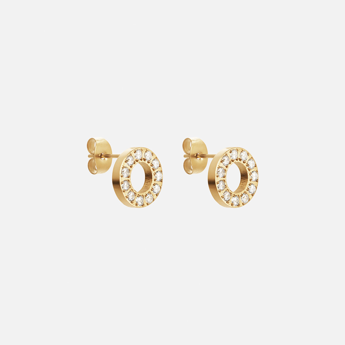 Circle Zirkon Øreringe 18K Guldbelagt 10mm