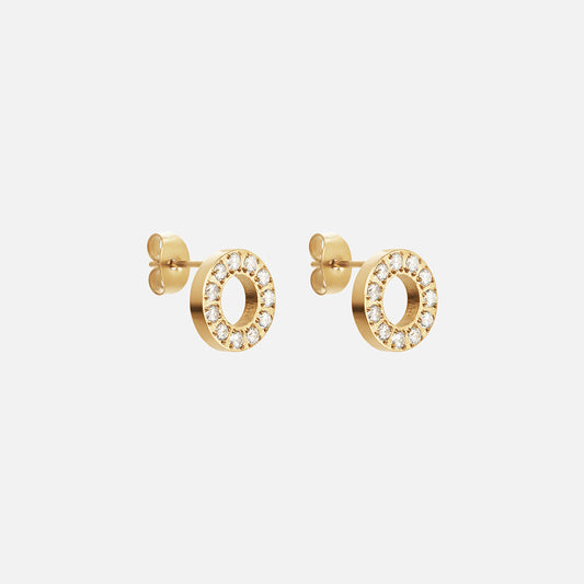 Circle Zirkon Øreringe 18K Guldbelagt 10mm