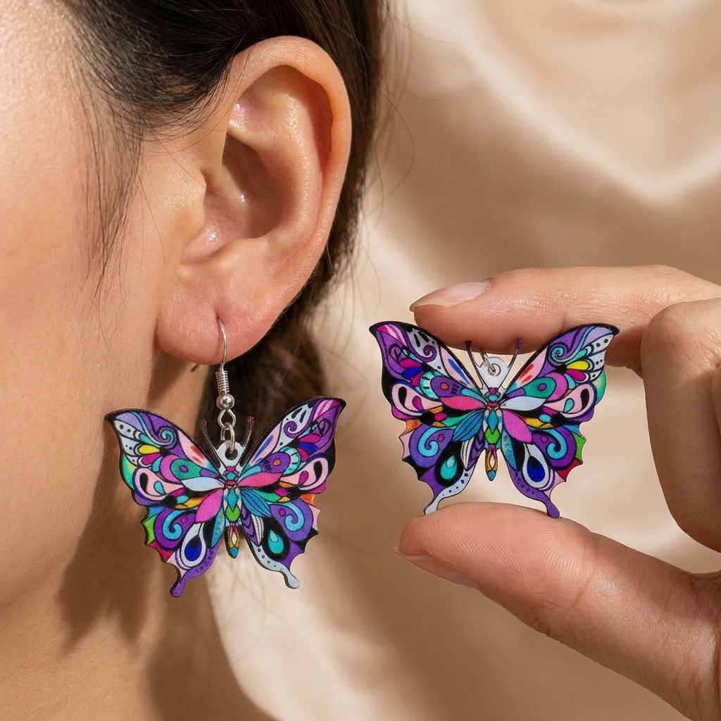 Colorful butterfly earrings for women