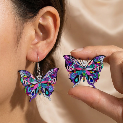 Colorful butterfly earrings for women