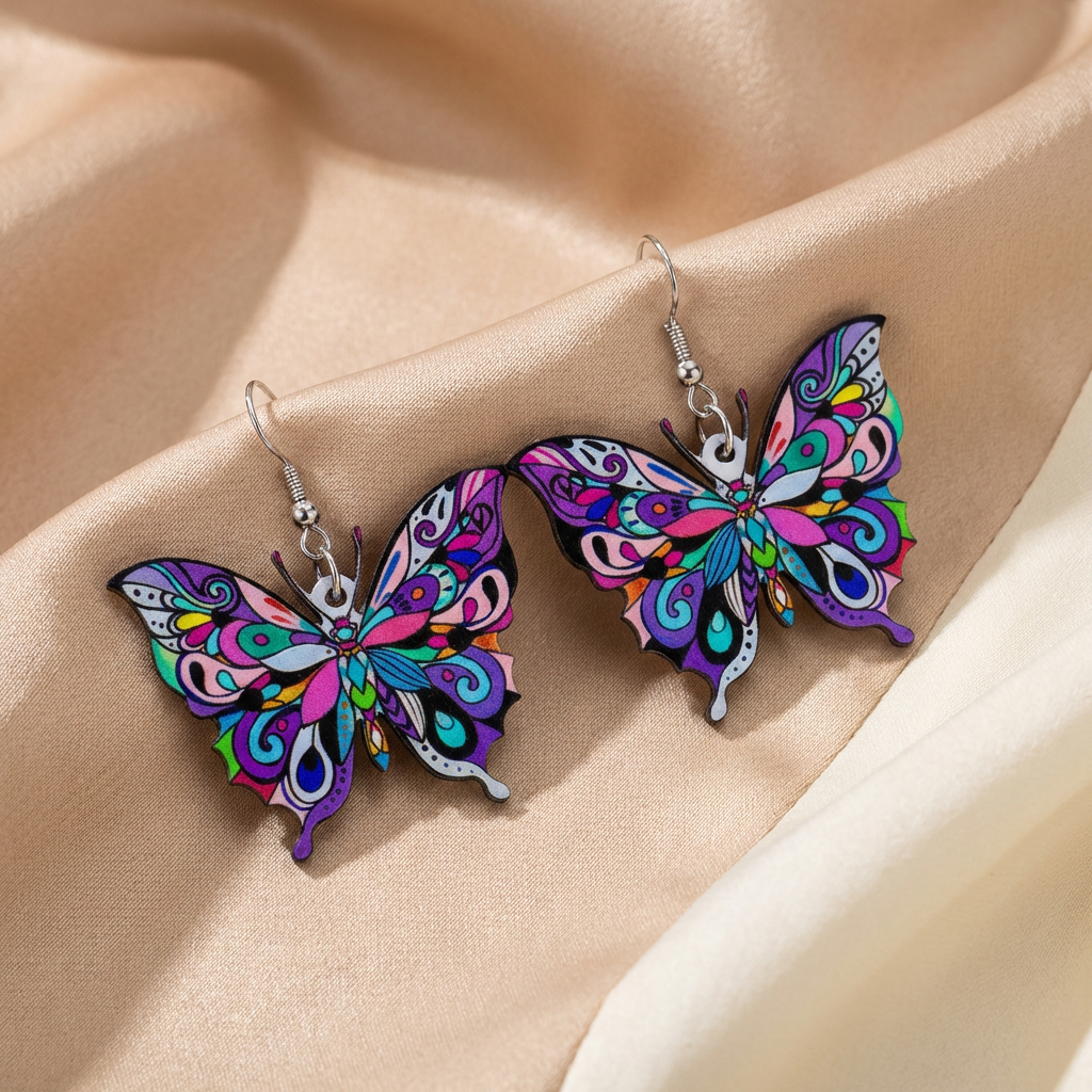 Colorful butterfly earrings for women