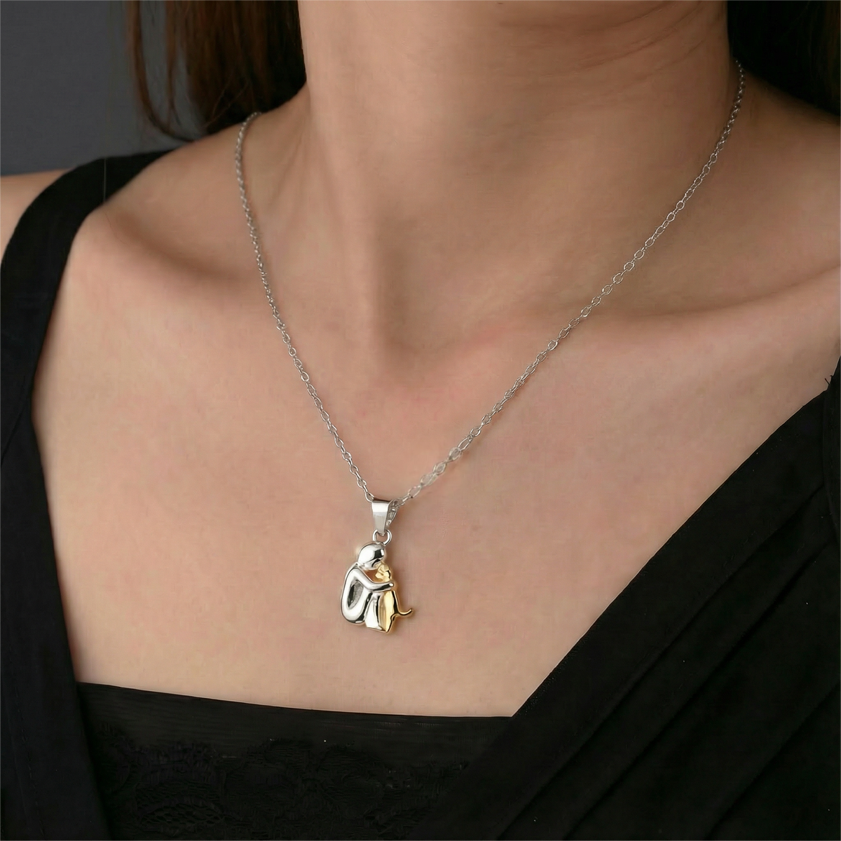 "Forever in Your Heart" necklace with dog paw pendant