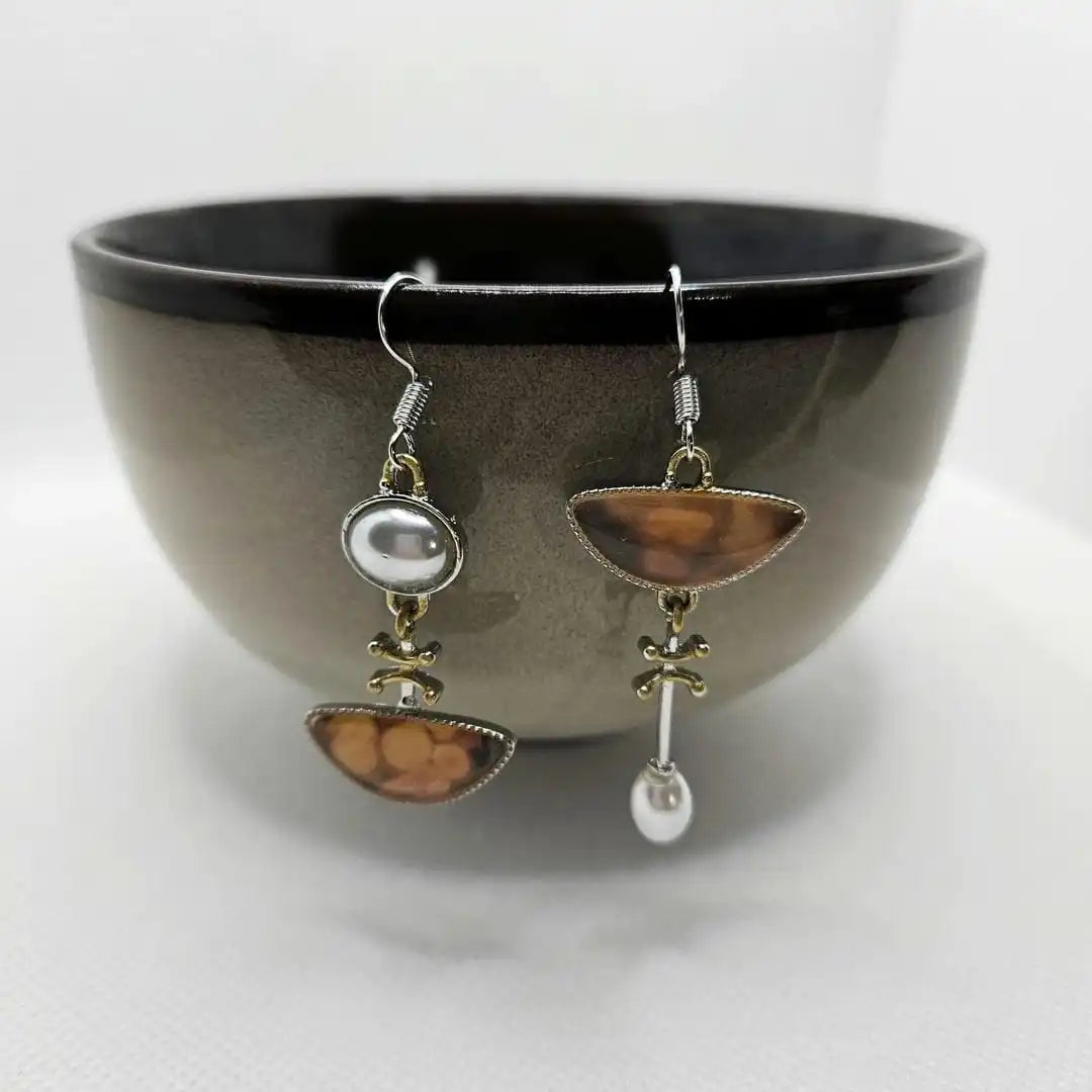 Natural Stone Earrings (Orange)