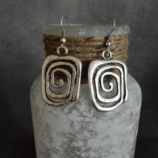 Vintage silver spiral-made earrings