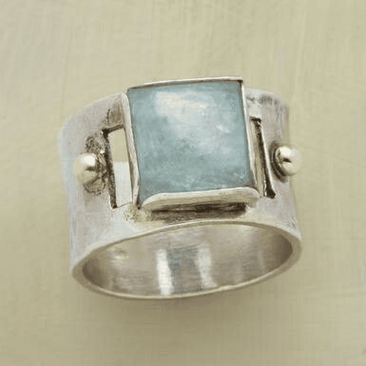 Vintage grøn firkantet månestenring