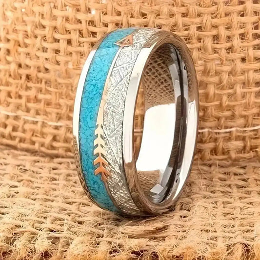 Antique silver ring with enamel