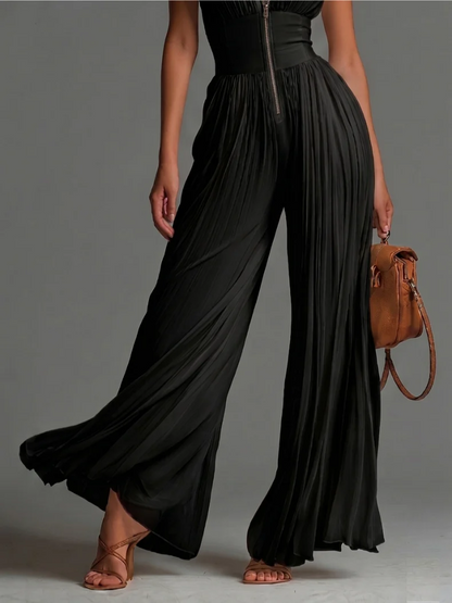 ZSÓFIA JUMPSUIT – PLISSERET CHIFFON MED BLOMSTER