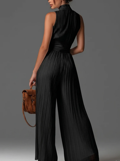ZSÓFIA JUMPSUIT – PLISSERET CHIFFON MED BLOMSTER