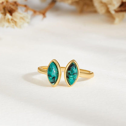 Adjustable Luxe Emerald Ring with Wrap